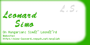 leonard simo business card